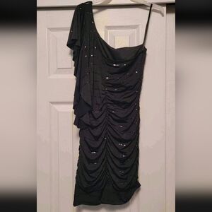 Black Dress With Sequin - Short Dress - Small